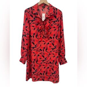 Ann Taylor Floral Ruffle Cuffed Shirtdress Size M NWT’S